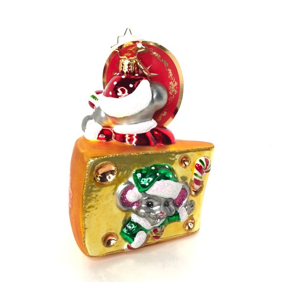 Christopher Radko Christmas Ornament Mini Cheese Bites 1019247 with Box - Picture 3 of 6